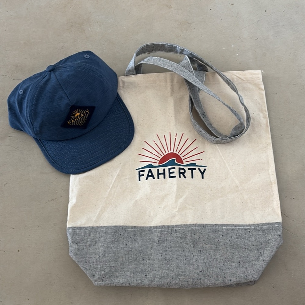NWOT Faherty Bundle: All Day Hat and Logo Tote